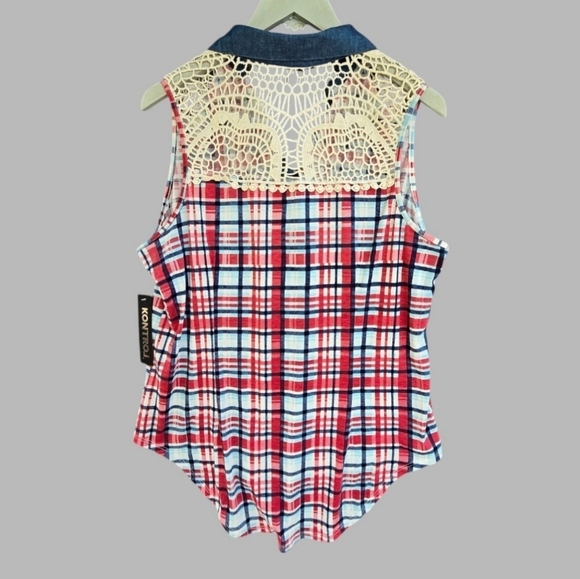 Kontrol Plaid Tank Top Size 1XL -‎ NEW! - Picture 2 of 6